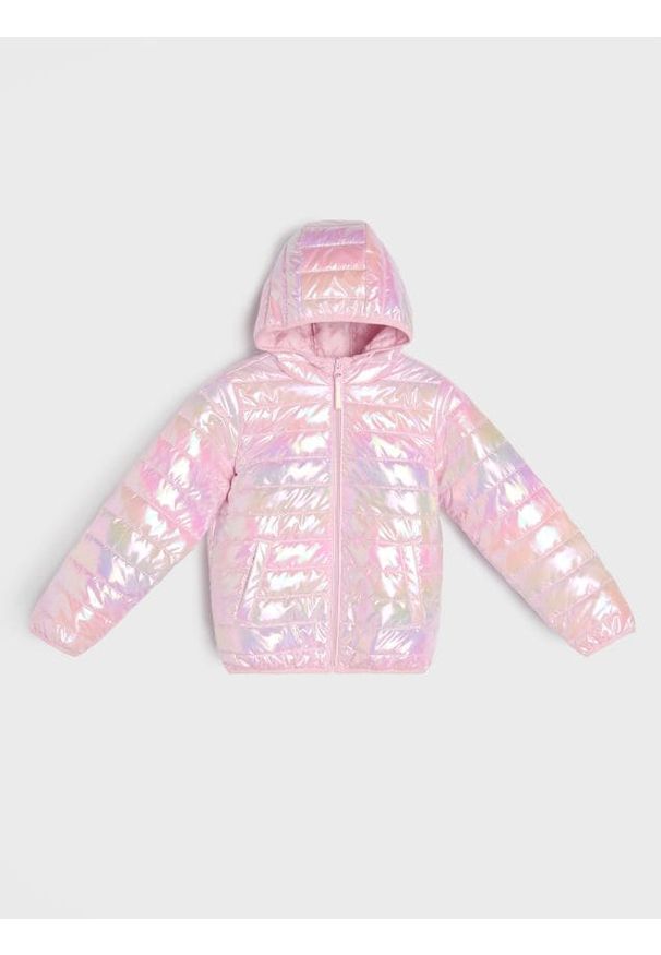 Sinsay - Pikowana kurtka puffer z kapturem - różowy. Typ kołnierza: kaptur. Kolor: różowy