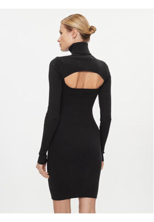 Calvin Klein Jeans Sukienka dzianinowa 2 In 1 Tight Ls Sweater Dress J20J222515 Czarny Slim Fit. Kolor: czarny. Materiał: bawełna