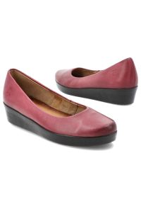 Bordowe Półbuty Maciejka Wsuwane Buty Damskie. Zapięcie: bez zapięcia. Kolor: czerwony. Materiał: skóra. Styl: elegancki, klasyczny #2