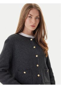 TOMMY HILFIGER - Tommy Hilfiger Kardigan WW0WW46441 Szary Regular Fit. Kolor: szary. Materiał: wełna