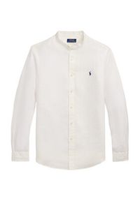 Polo Ralph Lauren Koszula 710968925006 Biały Slim Fit. Typ kołnierza: polo. Kolor: biały. Materiał: len