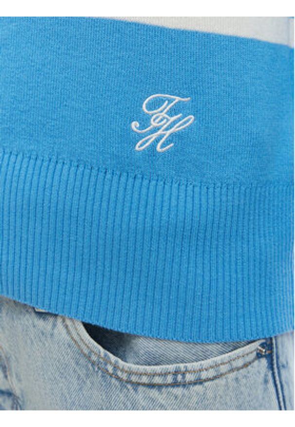TOMMY HILFIGER - Tommy Hilfiger Kardigan WW0WW49617 Niebieski Regular Fit. Kolor: niebieski. Materiał: bawełna
