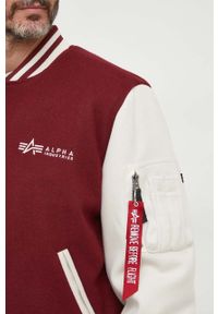 Alpha Industries kurtka bomber Varsity Air Force Jacket męski kolor bordowy przejściowa. Kolor: czerwony #6