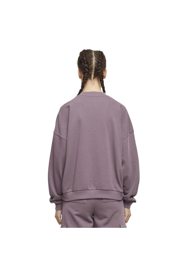 Urban Classics - Bluza Damska Frotte Z Okrągłym Dekoltem Oversize. Kolor: fioletowy