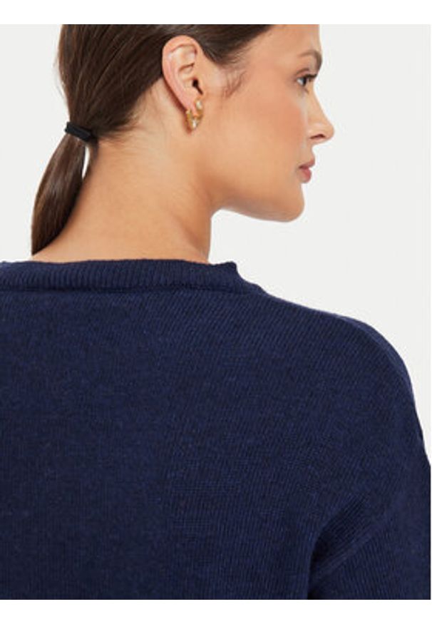 Kontatto Sweter 3M0169 Granatowy Regular Fit. Kolor: niebieski. Materiał: syntetyk