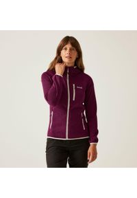 Regatta - Damski polar z kapturem Newhill na zamek błyskawiczny. Typ kołnierza: kaptur. Kolor: niebieski. Materiał: polar. Sport: turystyka piesza #1