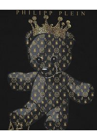 PHILIPP PLEIN KIDS - Sukienka z nadrukiem Teddy Bear 4-14 lat. Kolor: czarny. Materiał: dzianina. Wzór: nadruk. Sezon: lato