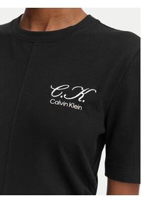 Calvin Klein Jeans T-Shirt LV047G808G Czarny Slim Fit. Kolor: czarny. Materiał: bawełna #4
