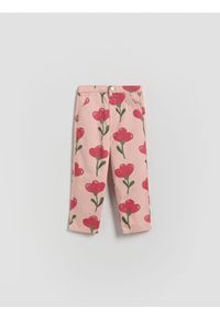 Reserved - Wzorzyste spodnie - pastelowy róż. Kolor: różowy. Materiał: bawełna #1