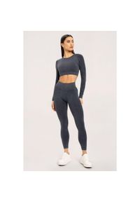 GYM GLAMOUR - Legginsy fitness damskie Gym Glamour sprane. Kolor: wielokolorowy, szary, brązowy. Sport: fitness