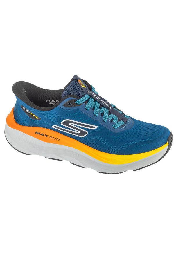 skechers - Buty do biegania męskie, Slip-Ins: Max Run. Kolor: niebieski. Sport: bieganie