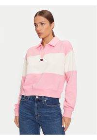 Tommy Jeans Bluza DW0DW18705 Różowy Regular Fit. Kolor: różowy. Materiał: syntetyk, bawełna