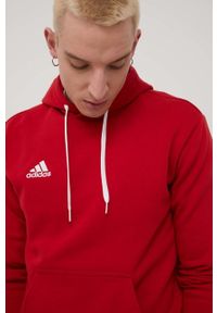 adidas Performance bluza H57514 męska kolor czerwony z kapturem gładka. Typ kołnierza: kaptur. Kolor: czerwony. Materiał: bawełna, materiał, dzianina. Wzór: gładki #3