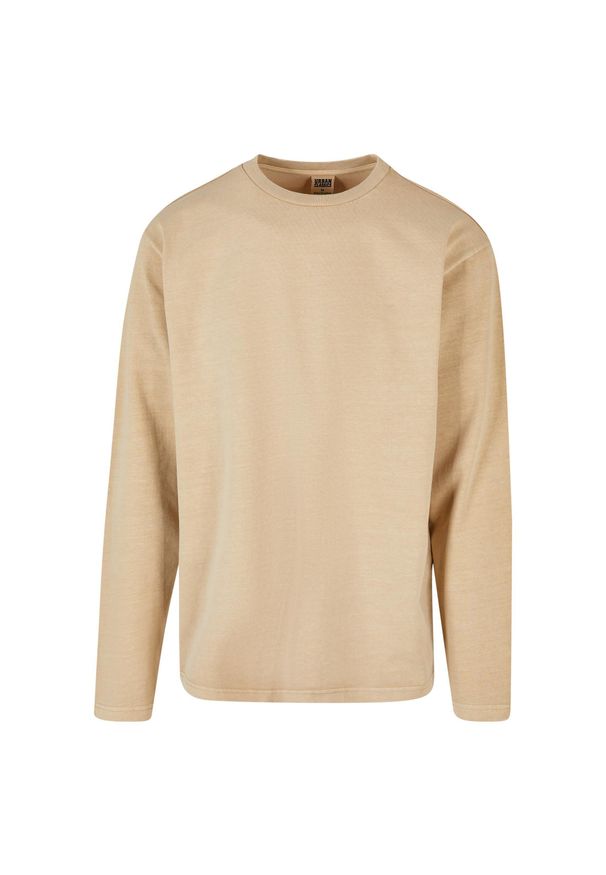 Oversizowa koszulka z długim rękawem Urban Classics Heavy Garment Dye. Kolor: beżowy. Długość rękawa: długi rękaw. Długość: długie