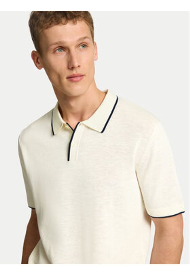 Selected Homme Sweter 16096391 Beżowy Regular Fit. Kolor: beżowy. Materiał: bawełna