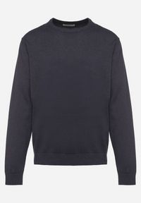 Born2be - Granatowy Bawełniany Sweter w Klasycznym Stylu Helida. Okazja: na co dzień. Kolor: niebieski. Materiał: bawełna. Styl: klasyczny #5