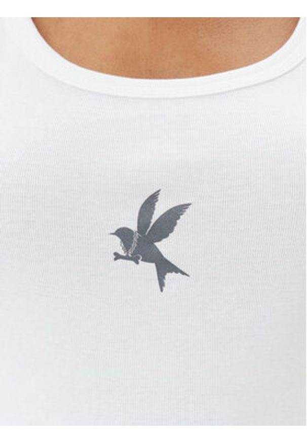 One Teaspoon Top Fine 26605 Biały Slim Fit. Kolor: biały. Materiał: bawełna