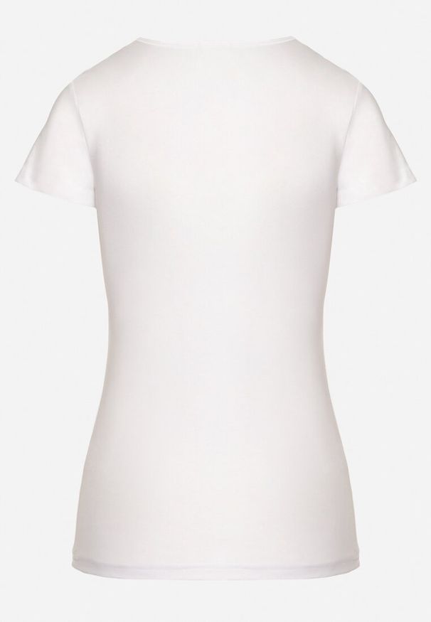 Born2be - Biały Klasyczny Bawełniany T-shirt Zeiola. Okazja: na co dzień. Kolor: biały. Materiał: bawełna. Styl: klasyczny