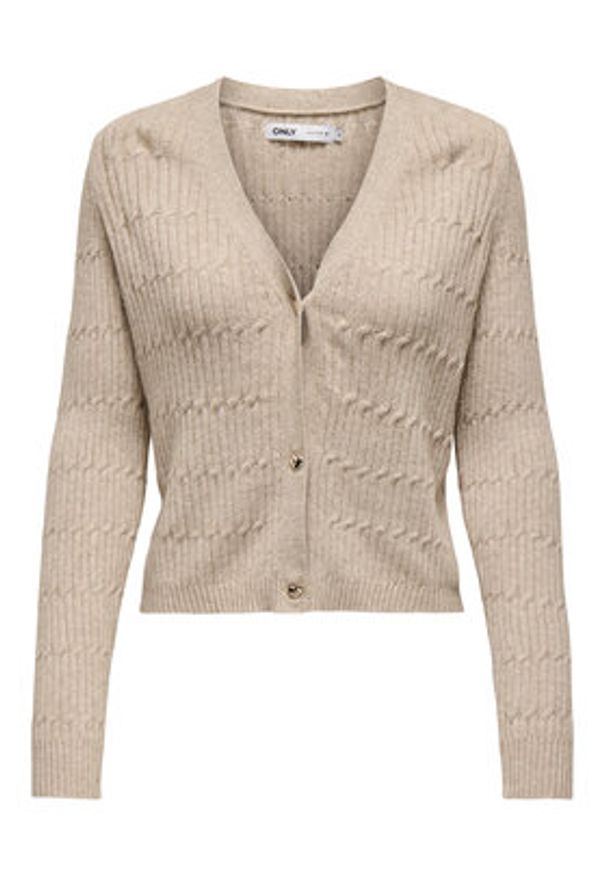 only - ONLY Kardigan Katia 15310902 Brązowy Regular Fit. Kolor: brązowy. Materiał: syntetyk