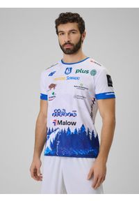 4f - 4F Koszulka meczowa replika domowa z sezonu 2025/26 męska 4F x Ślepsk Suwałki - biała M. Okazja: do domu. Kolor: biały. Materiał: materiał, dzianina. Wzór: nadruk #1