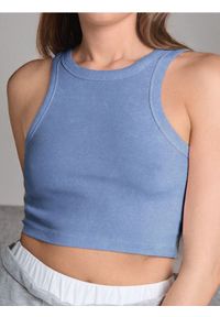 Sinsay - Crop top - niebieski. Kolor: niebieski