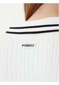 Pinko - PINKO Sweter Linosa 105418 A2PS Biały Regular Fit. Kolor: biały. Materiał: syntetyk