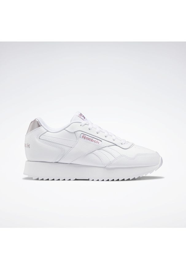 Buty do chodzenia damskie Reebok Glide Ripple Doubl. Kolor: biały, różowy, wielokolorowy. Materiał: skóra. Szerokość cholewki: normalna. Sport: turystyka piesza