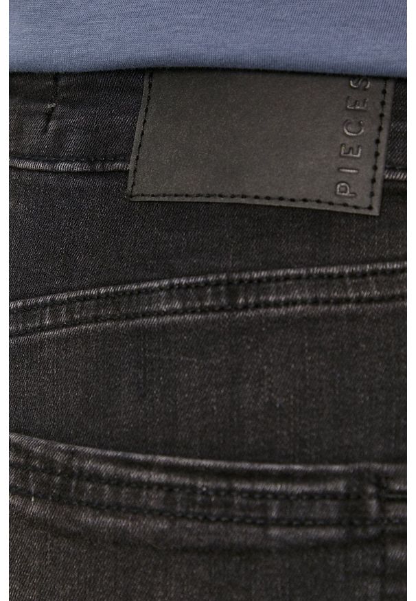 Pieces Jeansy damskie high waist. Stan: podwyższony. Kolor: czarny