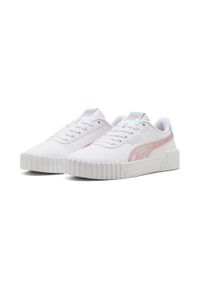 Puma - Młodzieżowe sneakersy Carina 3.0 Space Belle PUMA White Pinkscape Pink. Kolor: różowy, biały, wielokolorowy. Sport: turystyka piesza, tenis