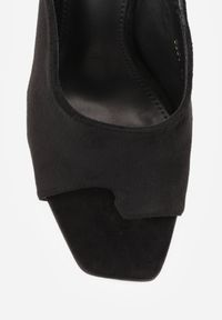 Born2be - Czarne Eleganckie Klapki na Szpilce z Paskiem na Palec w stylu Japonek Undime. Okazja: na co dzień. Kolor: czarny. Sezon: lato. Obcas: na szpilce. Styl: elegancki #7