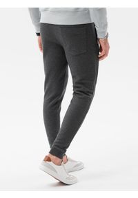 Ombre Clothing - Spodnie męskie dresowe joggery - grafitowe V3 P1036 - XXL. Kolor: szary. Materiał: dresówka