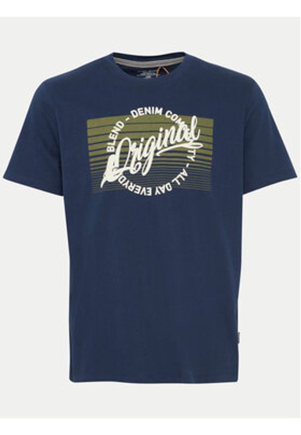 Blend T-Shirt 20717959 Granatowy Regular Fit. Kolor: niebieski. Materiał: bawełna