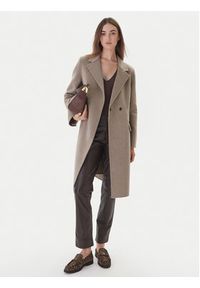 ViCOLO Płaszcz wełniany TF0073 Brązowy Regular Fit. Kolor: brązowy. Materiał: wełna