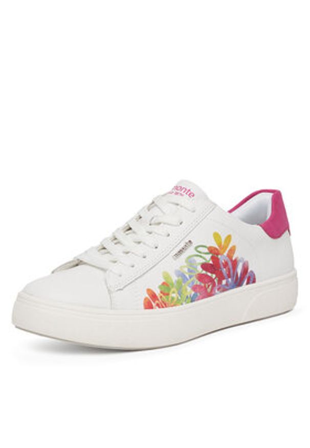 Remonte Sneakersy D2J00-82 Biały. Kolor: biały. Materiał: skóra