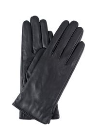 Ochnik - Czarne skórzane rękawiczki damskie. Kolor: czarny. Materiał: skóra. Styl: elegancki #1