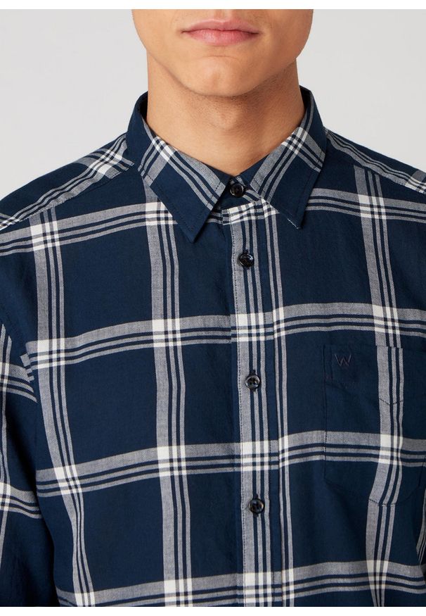 Wrangler - WRANGLER LS 1PKT SHIRT MĘSKA KOSZULA NAVY W5A1OR114 112129979