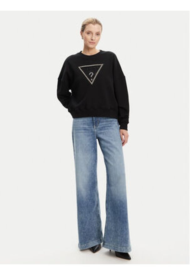 Guess Bluza W5YQ04 KC8I0 Czarny Regular Fit. Kolor: czarny. Materiał: bawełna