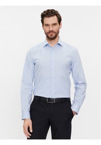 Calvin Klein Koszula K10K112103 Błękitny Slim Fit. Kolor: niebieski. Materiał: bawełna