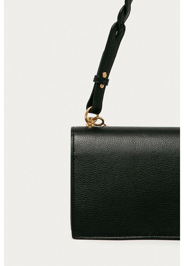 Tory Burch Torebka skórzana kolor czarny. Kolor: czarny. Materiał: skórzane. Rodzaj torebki: na ramię