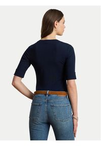 Lauren Ralph Lauren - LAUREN RALPH LAUREN Bluzka 200815843010 Granatowy Slim Fit. Kolor: niebieski. Materiał: bawełna