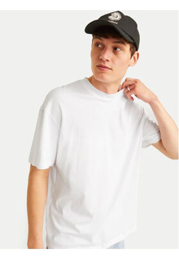 Jack & Jones Komplet t-shirtów Bradley 12264845 Biały Wide Fit. Kolor: biały. Materiał: bawełna