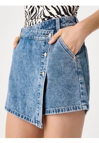 Sinsay - Spódnico-spodenki jeansowe - niebieski. Kolor: niebieski. Materiał: jeans