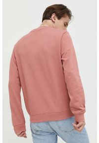 Hugo - HUGO bluza bawełniana męska kolor różowy z aplikacją. Kolor: różowy. Materiał: bawełna. Wzór: aplikacja #3