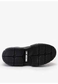 Love Moschino - Sneakersy damskie czarne LOVE MOSCHINO JA15666G1HIA0-000. Okazja: na co dzień, na spacer, do pracy. Kolor: czarny. Sport: turystyka piesza #4