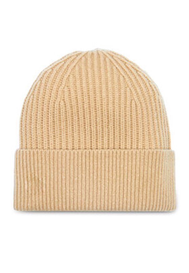 Calvin Klein Czapka Ck Metal Wool Beanie LV04D8032G Beżowy. Kolor: beżowy. Materiał: wełna