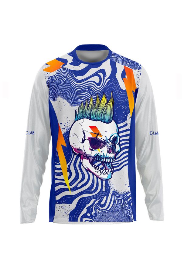 C-LAB - Koszulka MTB Enduro z długim rękawem Punk. Kolor: niebieski, wielokolorowy, biały. Materiał: tkanina. Długość rękawa: długi rękaw. Długość: długie. Sport: kolarstwo
