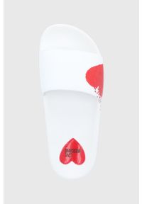 Love Moschino klapki damskie kolor biały. Kolor: biały. Materiał: materiał, guma #3