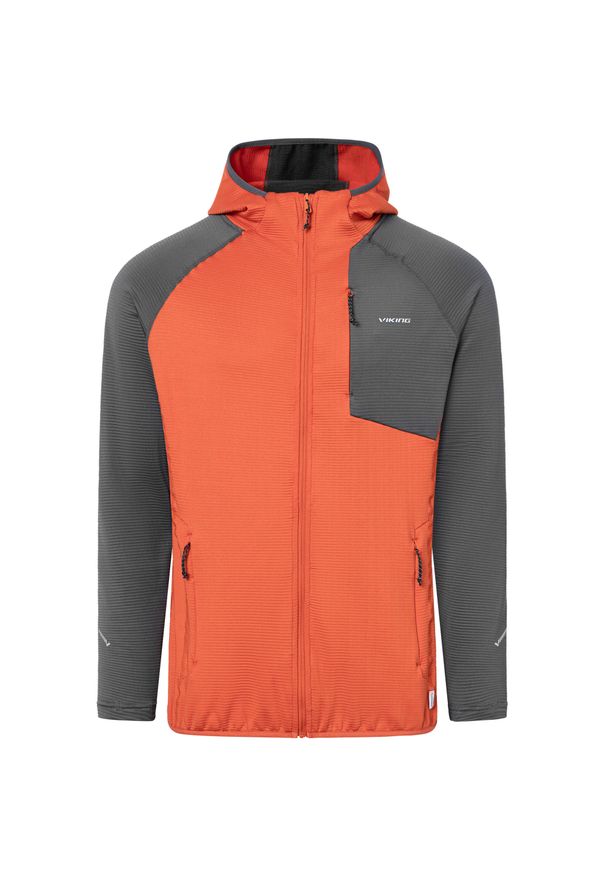 Bluza z kapturem i zamkiem błyskawicznym Viking Birger. Typ kołnierza: kaptur. Kolor: pomarańczowy. Styl: sportowy. Sport: turystyka piesza