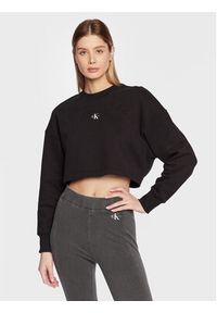 Calvin Klein Jeans Bluza J20J220705 Czarny Cropped Fit. Kolor: czarny. Materiał: bawełna #7