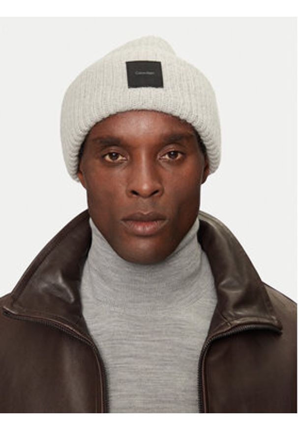 Calvin Klein Czapka K50K512357 Szary. Kolor: szary. Materiał: wełna